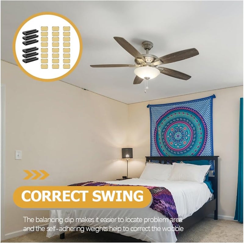 UPKOCH Ceiling Fan Balancing Kit 40 Sets ABS Stainless Steel Self Adhesive Weights - Image 5